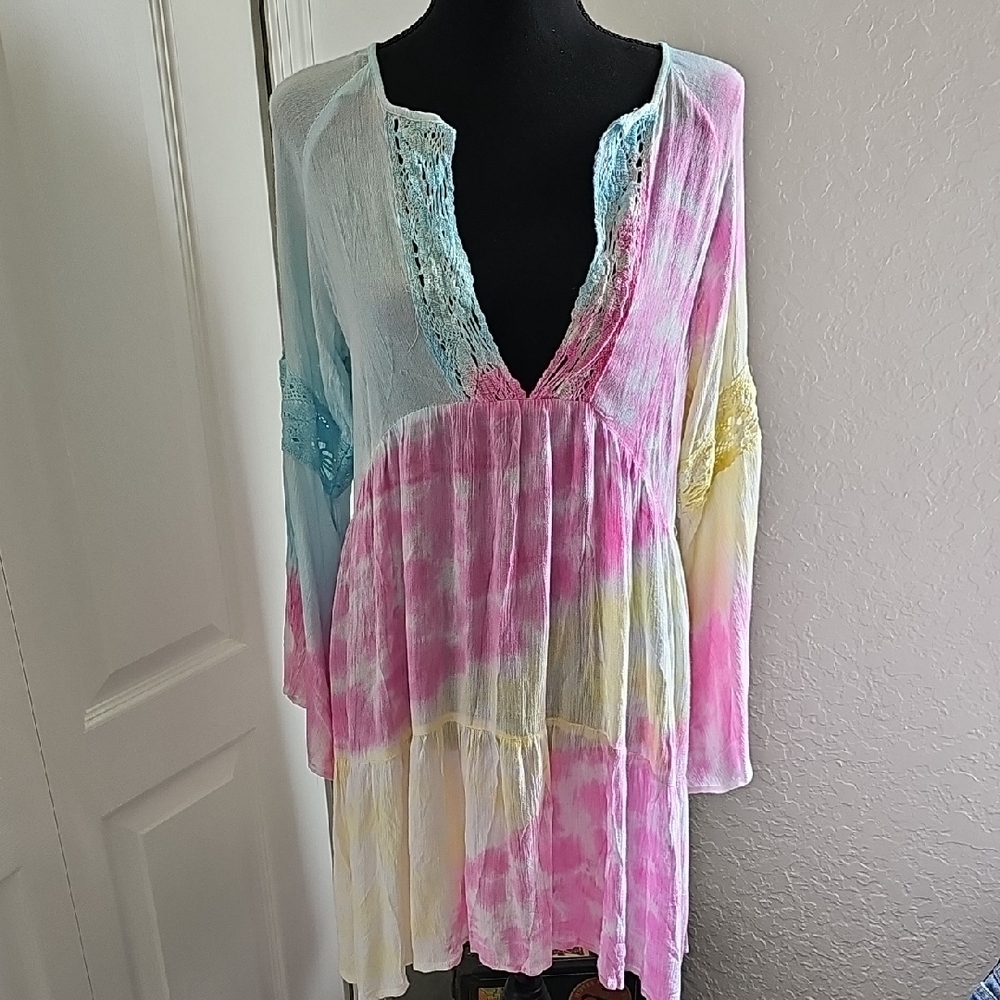 Tie-Dye Dress/Beach Cover-up - Picture 4 of 17